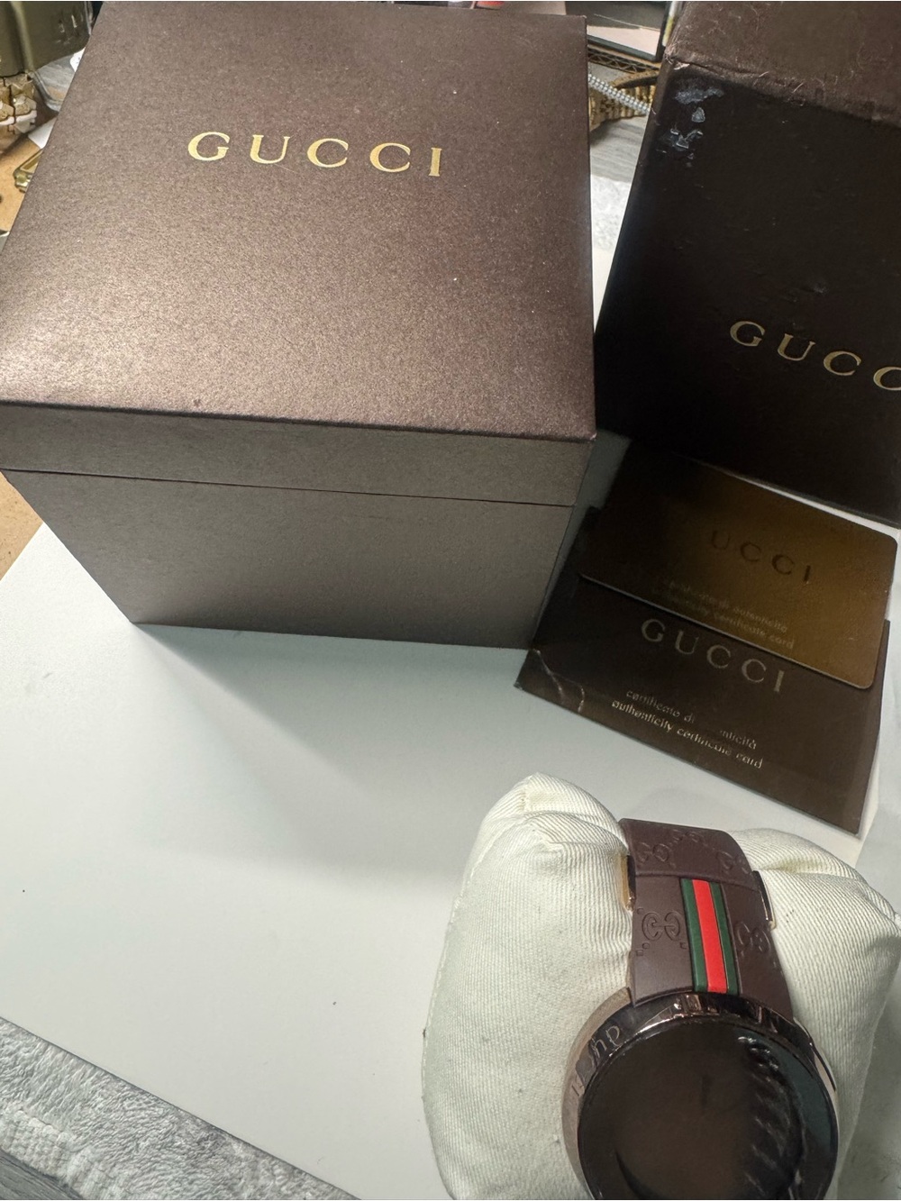 #145 Gucci Brown Watch with Green and Red Stripe - Picture 5 of 7